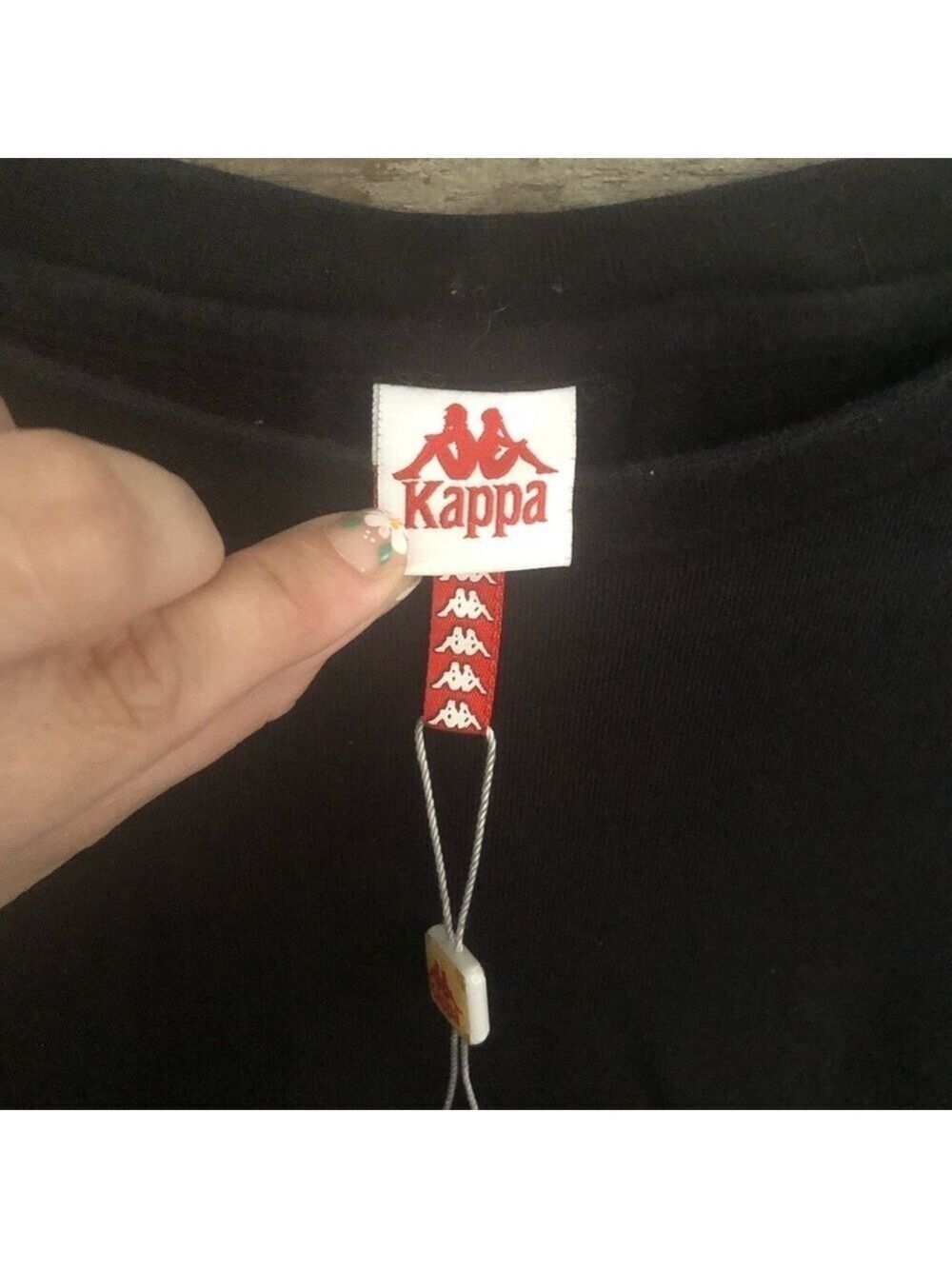 Kappa Size Med Black Logo Crew Neck Sweatshirt - Picture 4 of 6